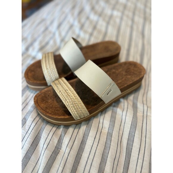 REEF Women’s Vista Hi Platform Sandals in Brown & Ivory Size 10 - Picture 9 of 12